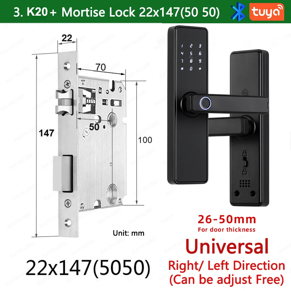 K20 Biometric Fingerprint Smart Door Lock