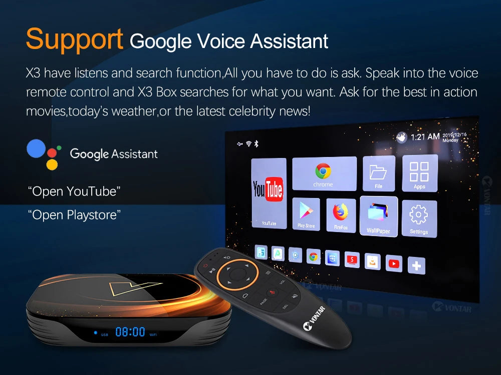 VONTAR X3 Android 9 TV Box 4GB 32GB 8K Media Player