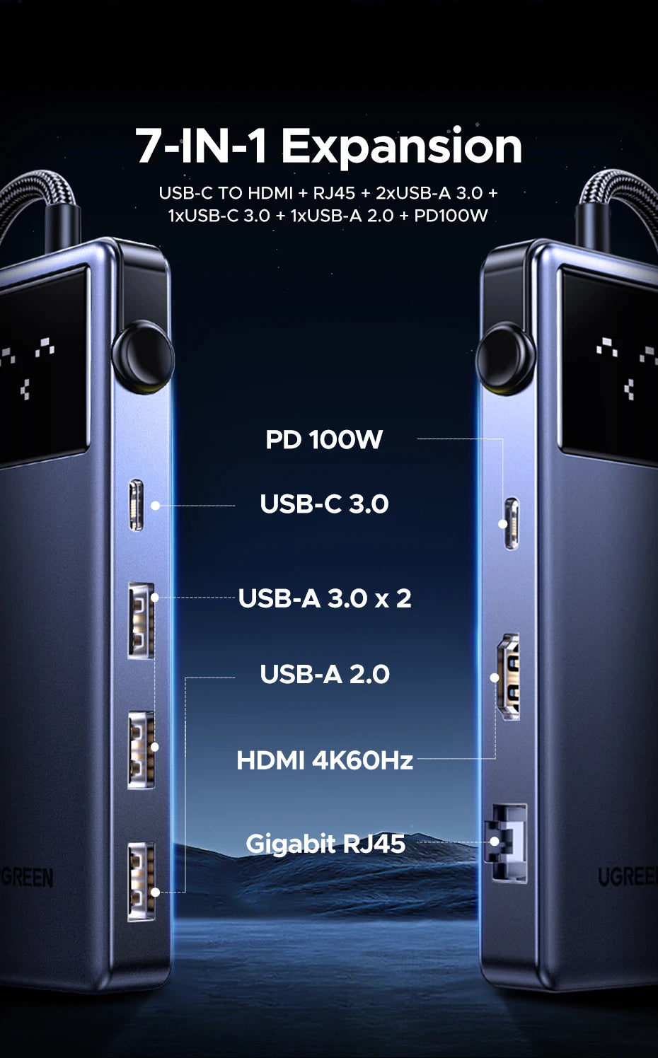 Uno 7-in-1 USB-C Hub Docking Station