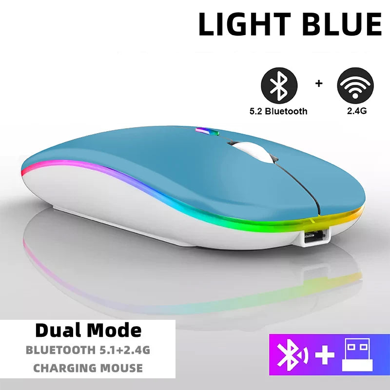Rechargeable Bluetooth & USB RGB Mouse