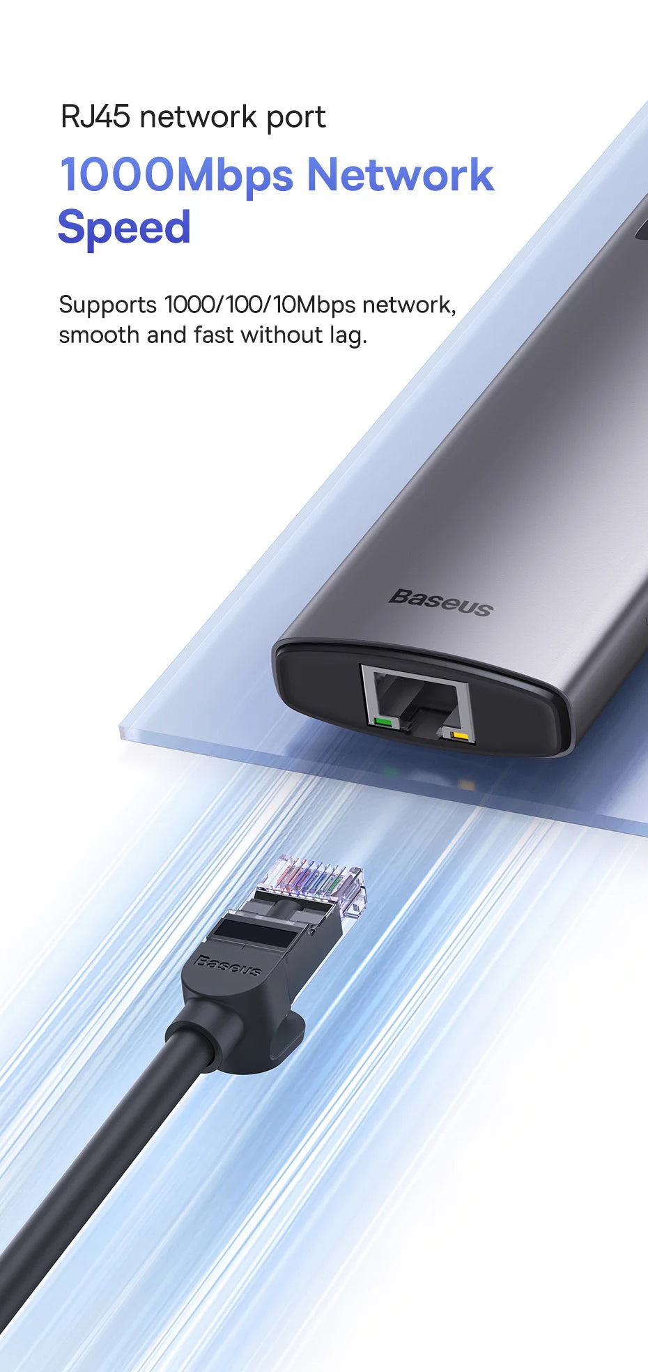 Baseus 4K 60Hz USB-C Hub with Ethernet & 100W PD Adapter