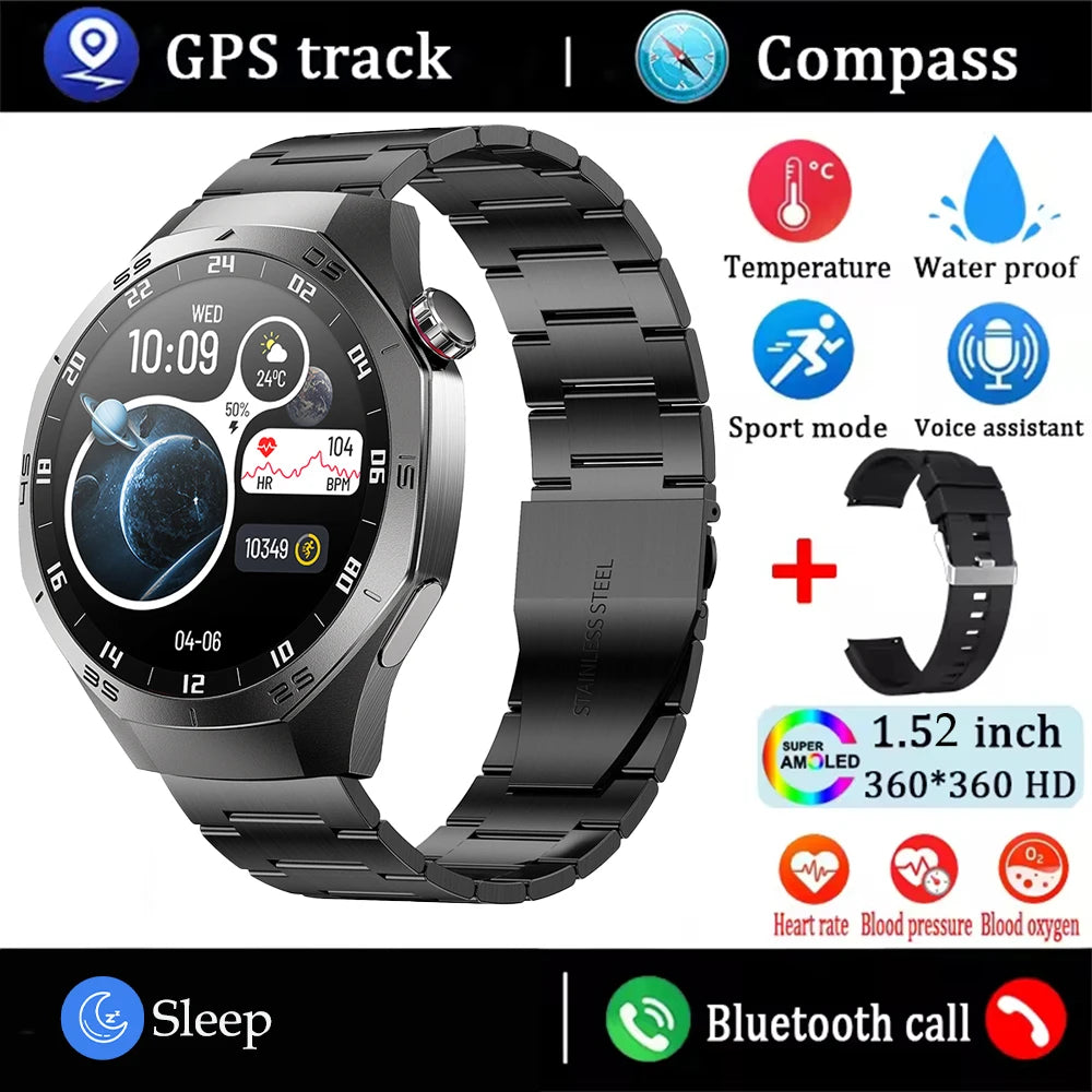 2025 Smartwatch with AMOLED Display, GPS & Bluetooth Calls
