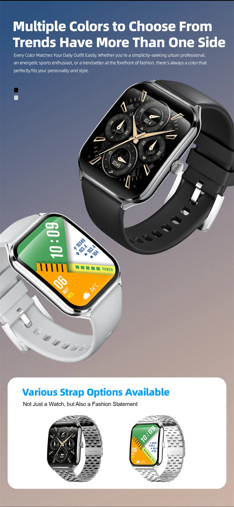 2025 Ultra-Thin 7.5mm Smartwatch with 1.96" AMOLED Display