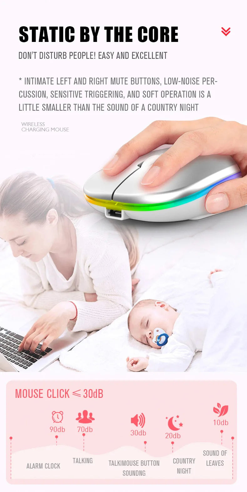 Rechargeable Bluetooth & USB RGB Mouse