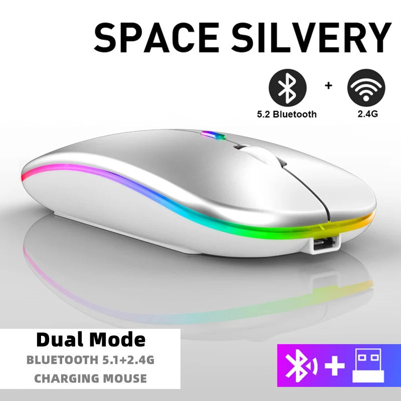Rechargeable Bluetooth & USB RGB Mouse