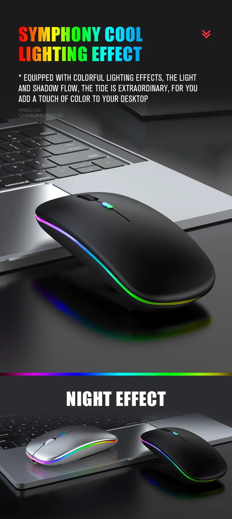 Rechargeable Bluetooth & USB RGB Mouse