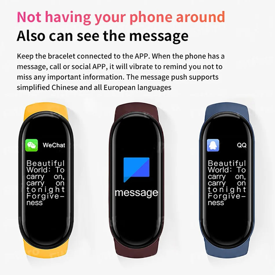 M6 Smart Watch Fitness Tracker with Heart Rate & BP Monitor