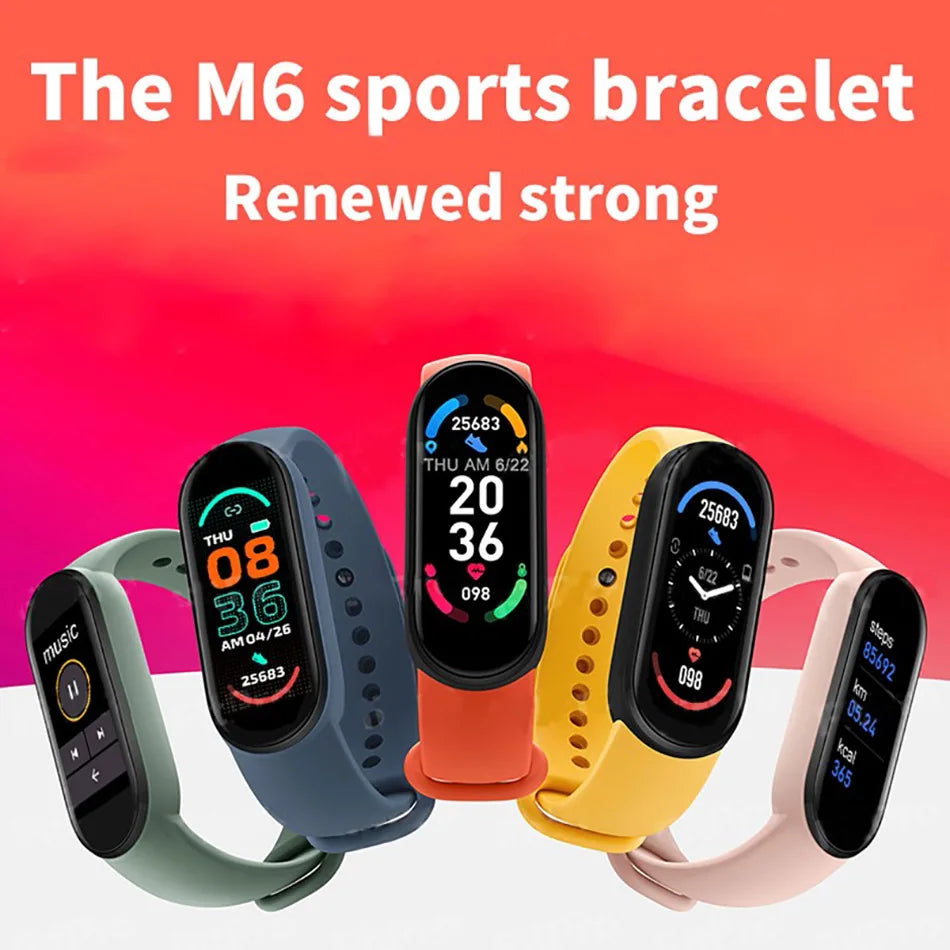 M6 Smart Watch Fitness Tracker with Heart Rate & BP Monitor