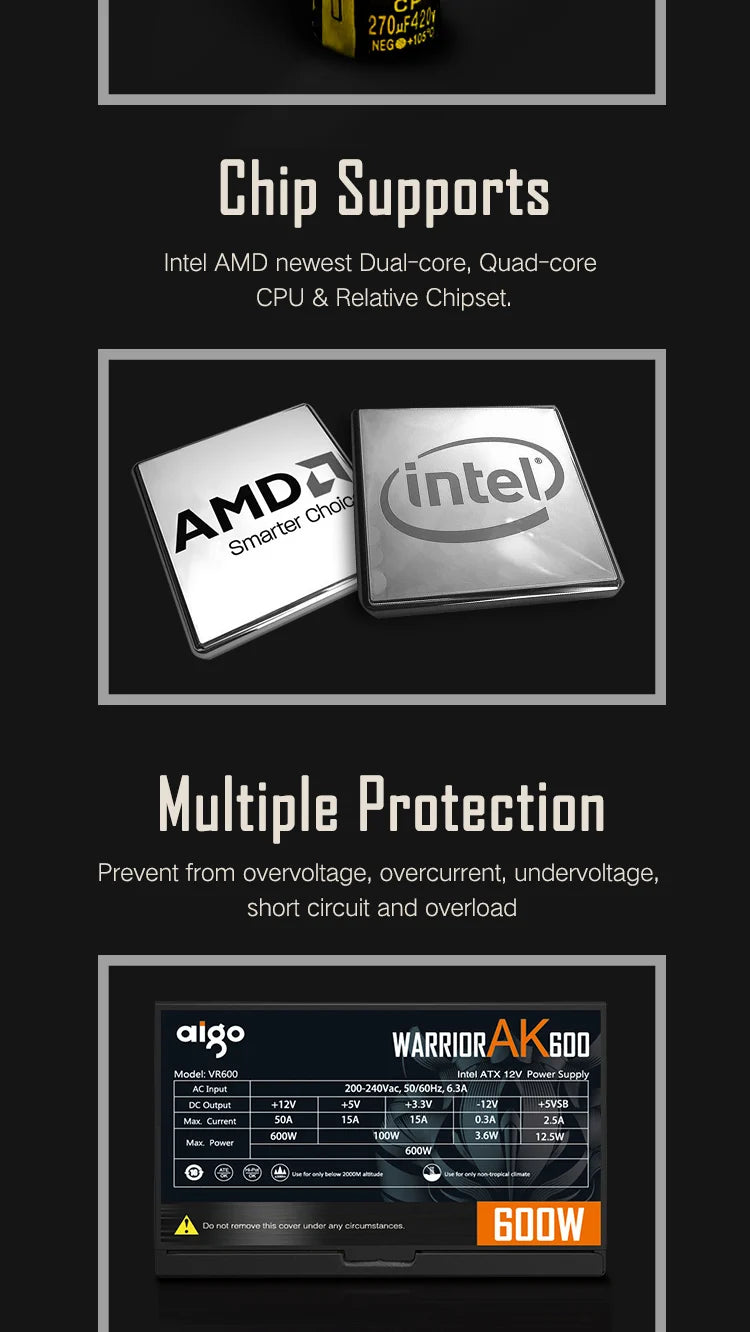 AK Gaming PC Power Supply