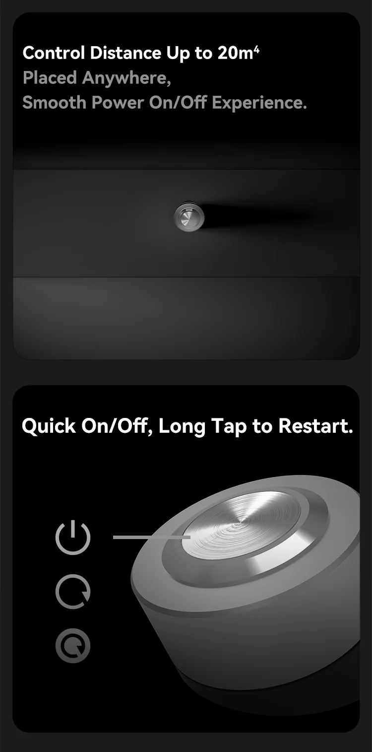 Wireless Metal PC Power Button Switch with USB Support