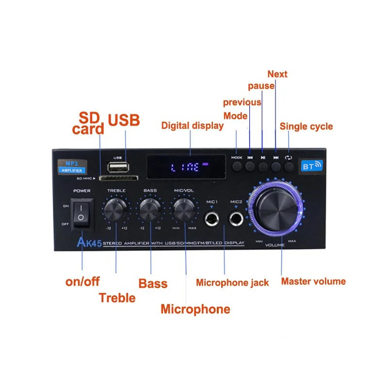 AK45 HiFi Bluetooth Audio Amplifier