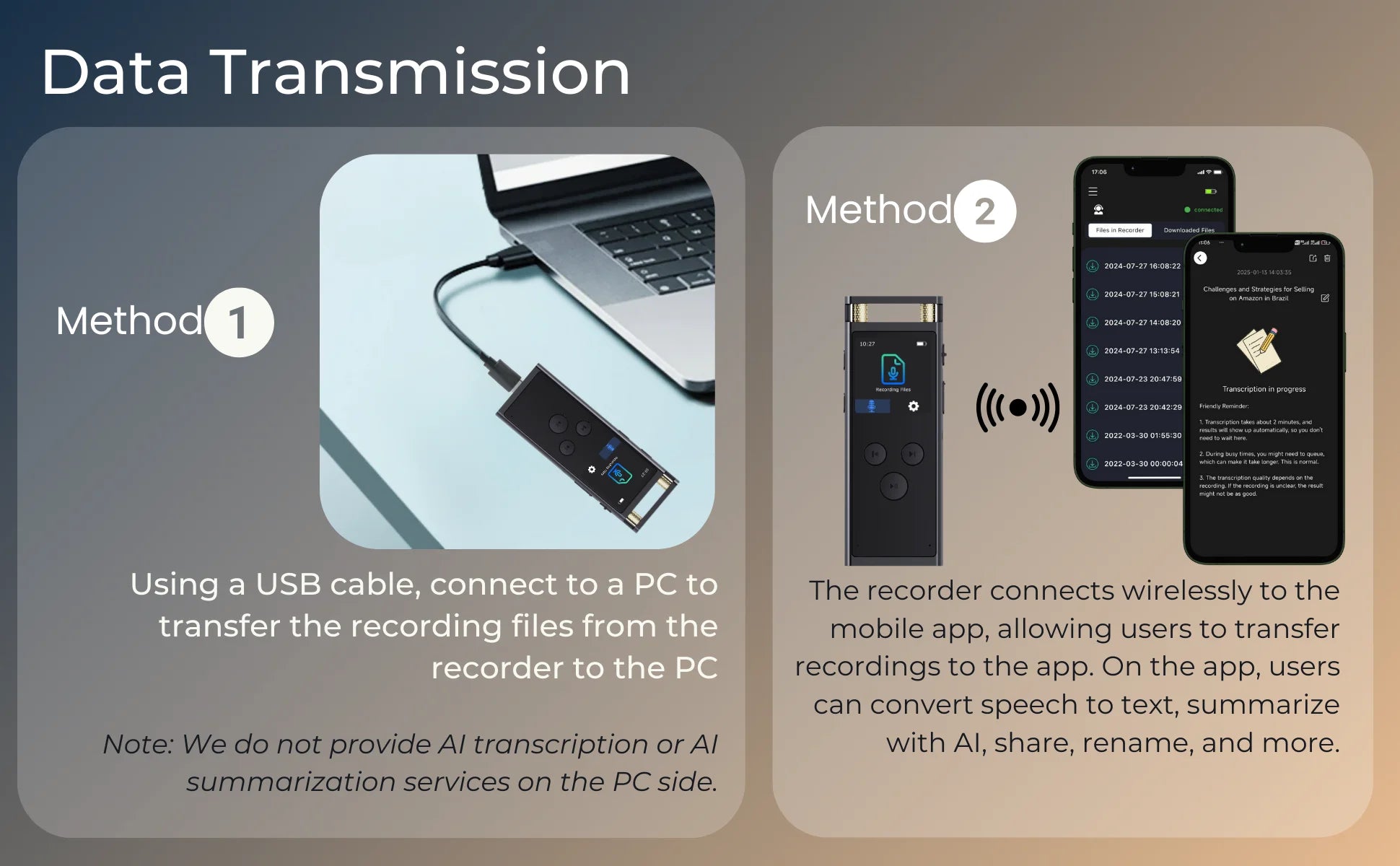AI Voice Recorder 64GB