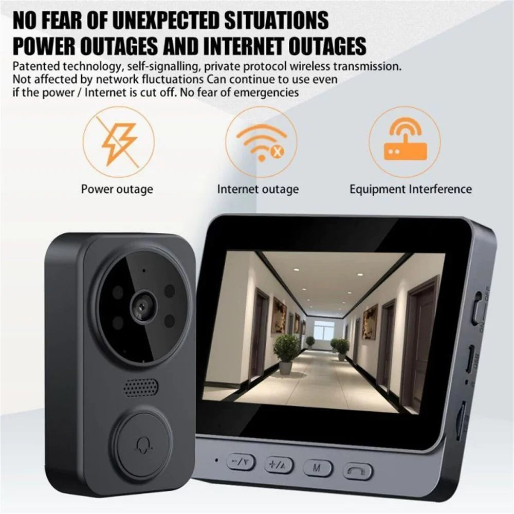 Wireless Smart Video Doorbell Camera with Night Vision & WiFi