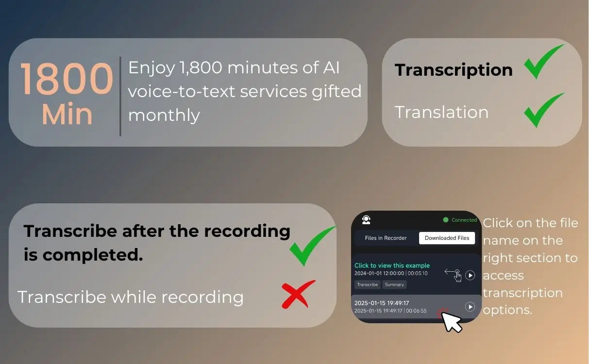 AI Voice Recorder 64GB