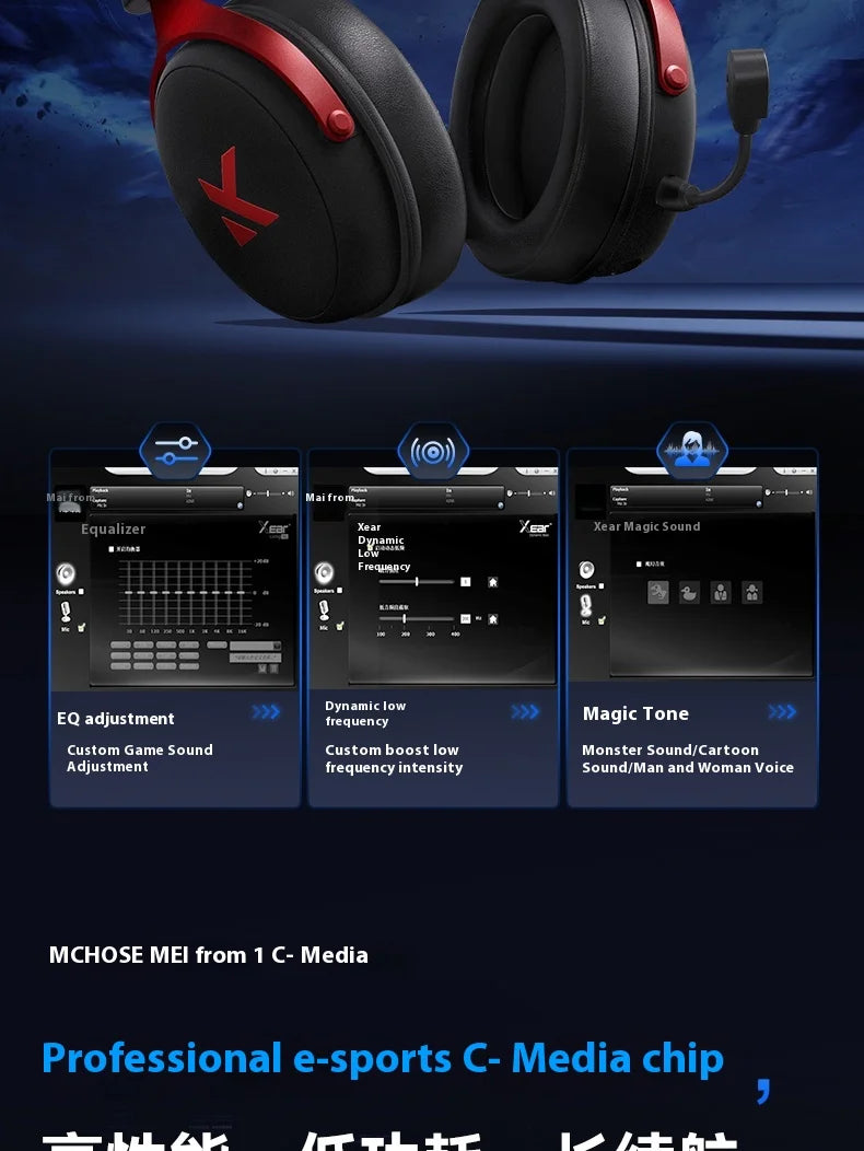 MCHOSE V9 Pro Tri-Mode Gaming Headphones with ANC