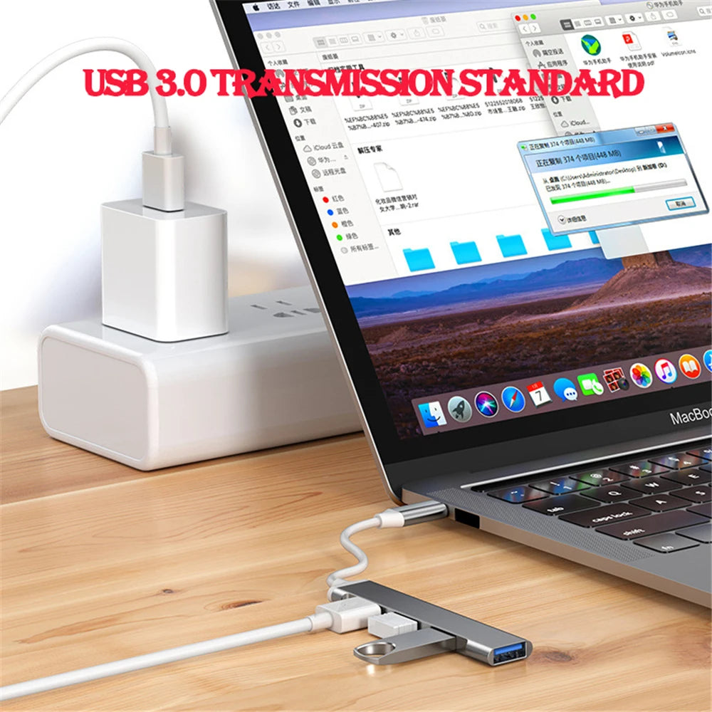 4-Port USB 3.0 Hub Type-C Splitter