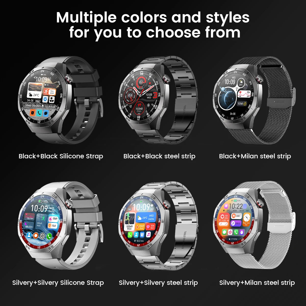 2025 Smartwatch with AMOLED Display, GPS & Bluetooth Calls