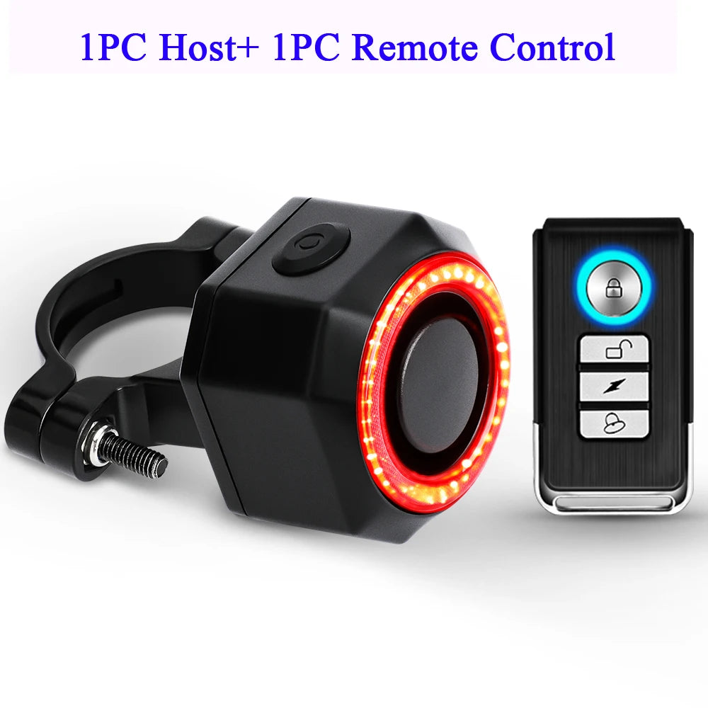 New Bicycle Alarm Taillight Waterproof Smart Auto Brake Sensing Tail Lamp Remote Control USB Charge Bike Rear Light