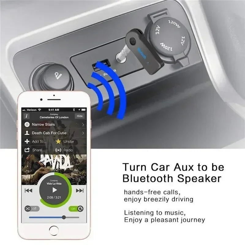 Bluetooth 5.0 AUX Car Receiver with Hands-Free Audio Adapter