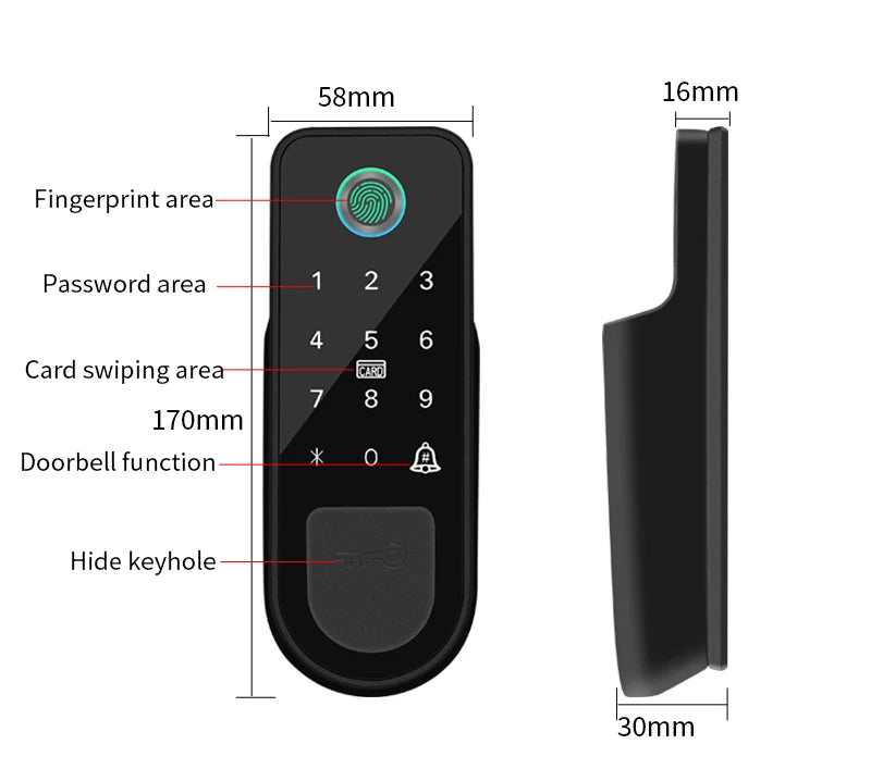 Bluetooth Tuya Smart Fingerprint Door Lock