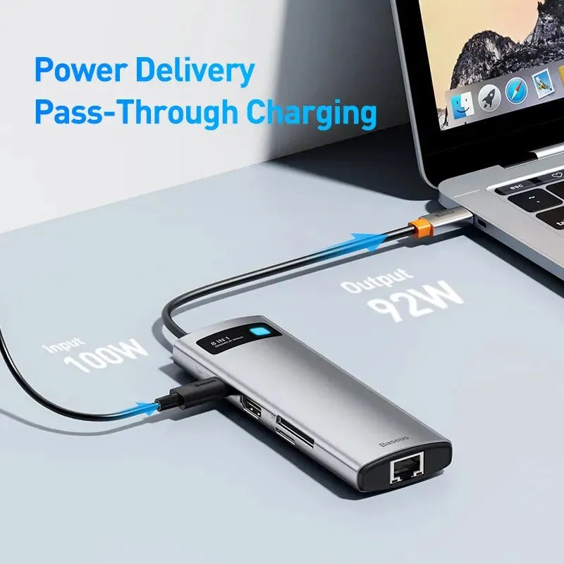Baseus 4K 60Hz USB-C Hub with Ethernet & 100W PD Adapter