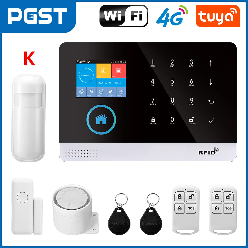 PGST 103 4G WiFi GSM Home Security System with PIR Motion Sensor