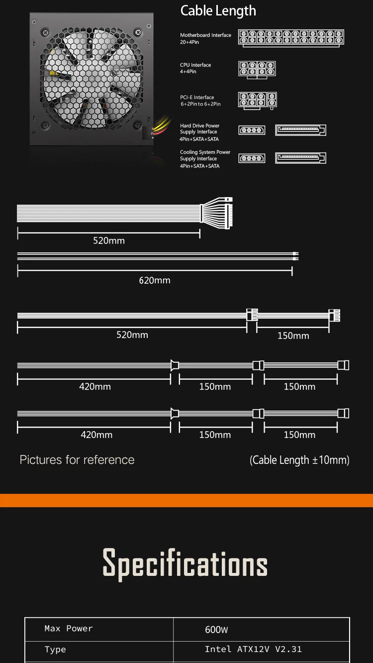 AK Gaming PC Power Supply
