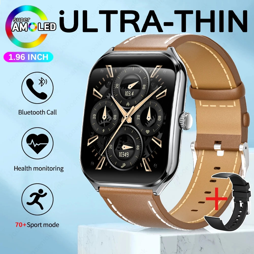 2025 Ultra-Thin 7.5mm Smartwatch with 1.96" AMOLED Display
