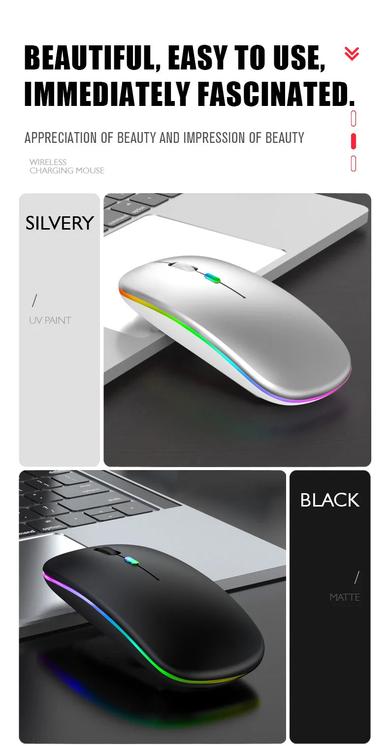 Rechargeable Bluetooth & USB RGB Mouse