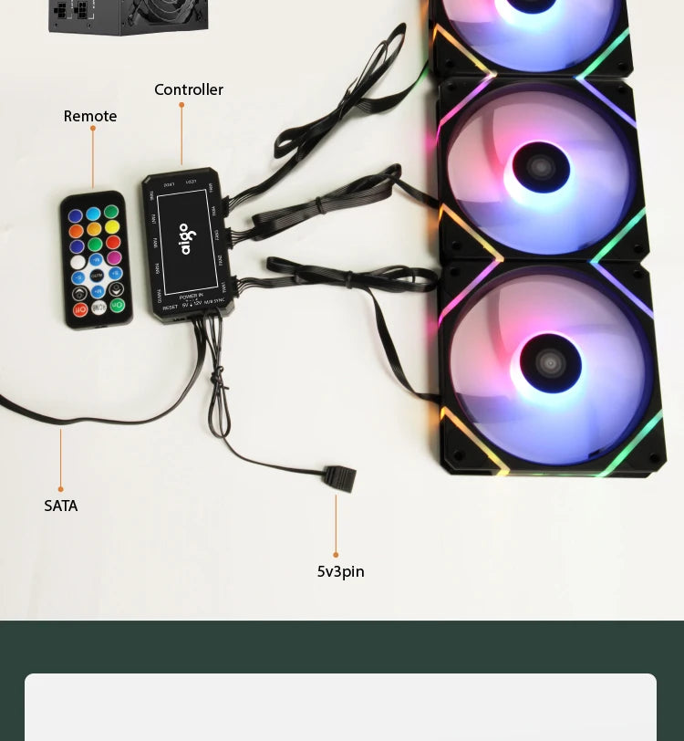 AM12 120mm ARGB PC Cooling Fan Kit