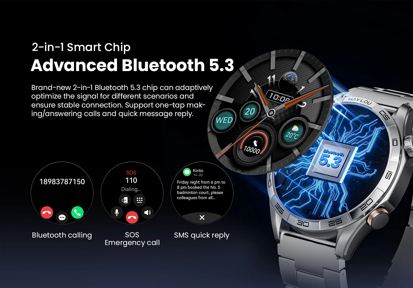 Solar 5 Voice Calling Smartwatch