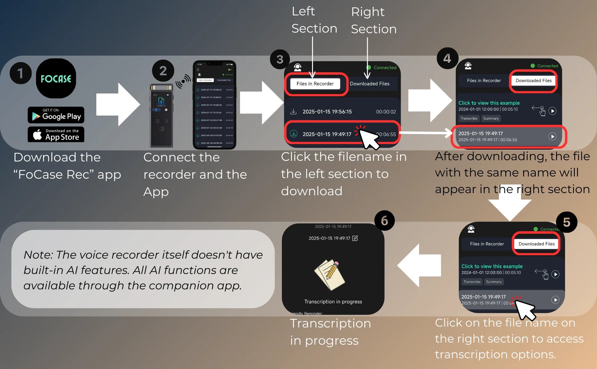 AI Voice Recorder 64GB