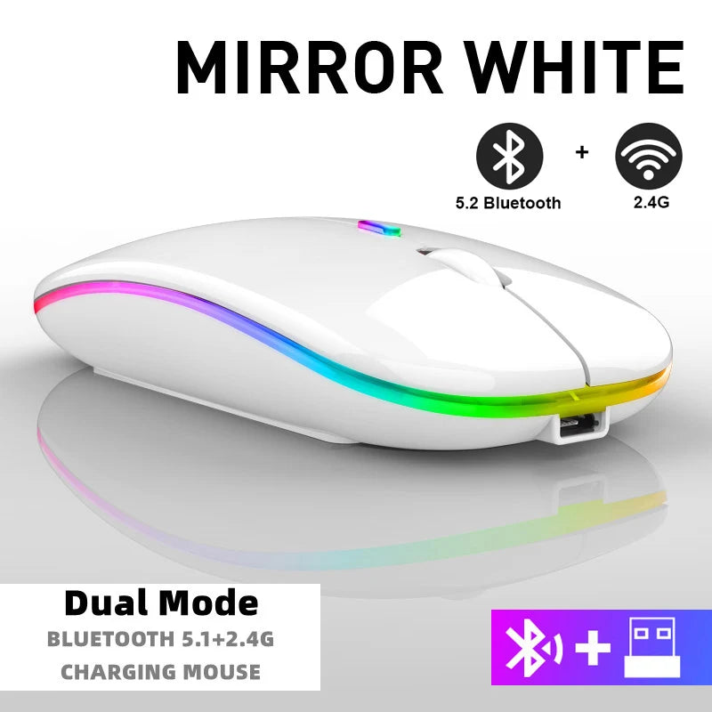Rechargeable Bluetooth & USB RGB Mouse