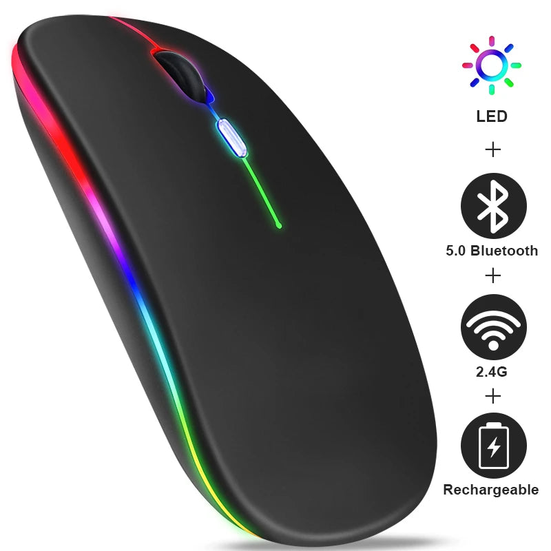 Rechargeable Bluetooth & USB RGB Mouse