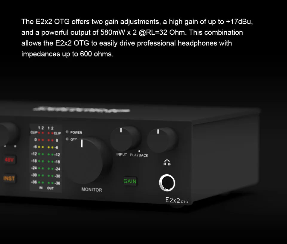 TOPPING E2x2 OTG Professional Audio Interface 2 In 2 Out