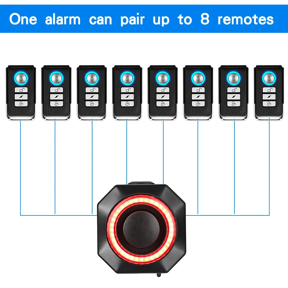 New Bicycle Alarm Taillight Waterproof Smart Auto Brake Sensing Tail Lamp Remote Control USB Charge Bike Rear Light