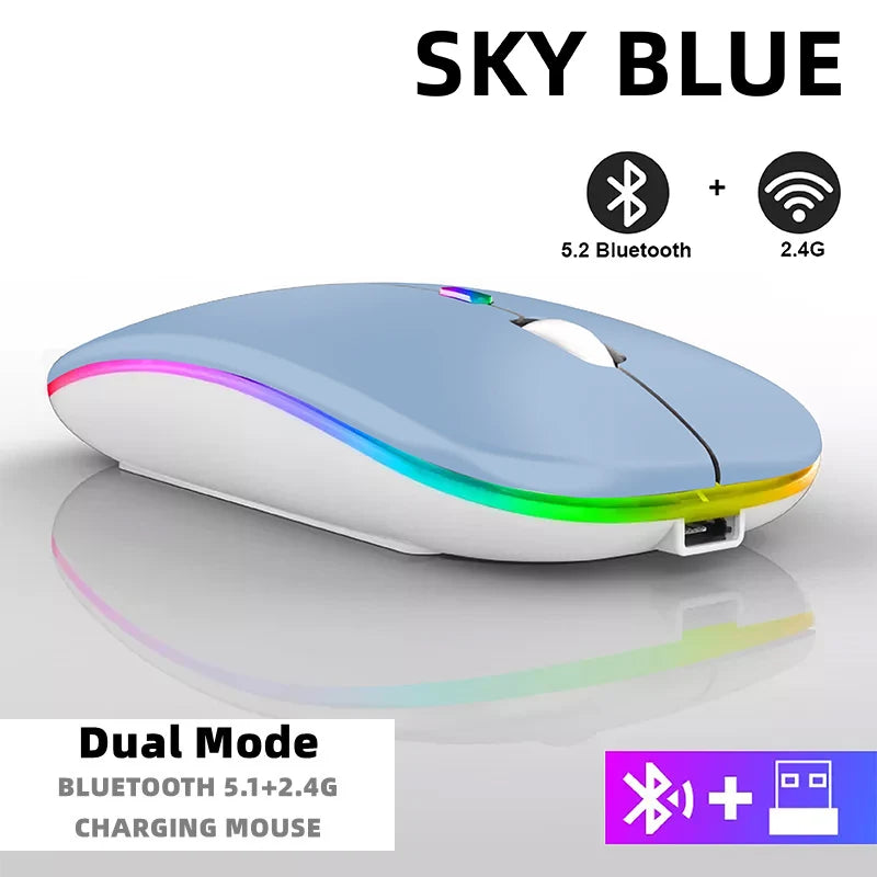Rechargeable Bluetooth & USB RGB Mouse