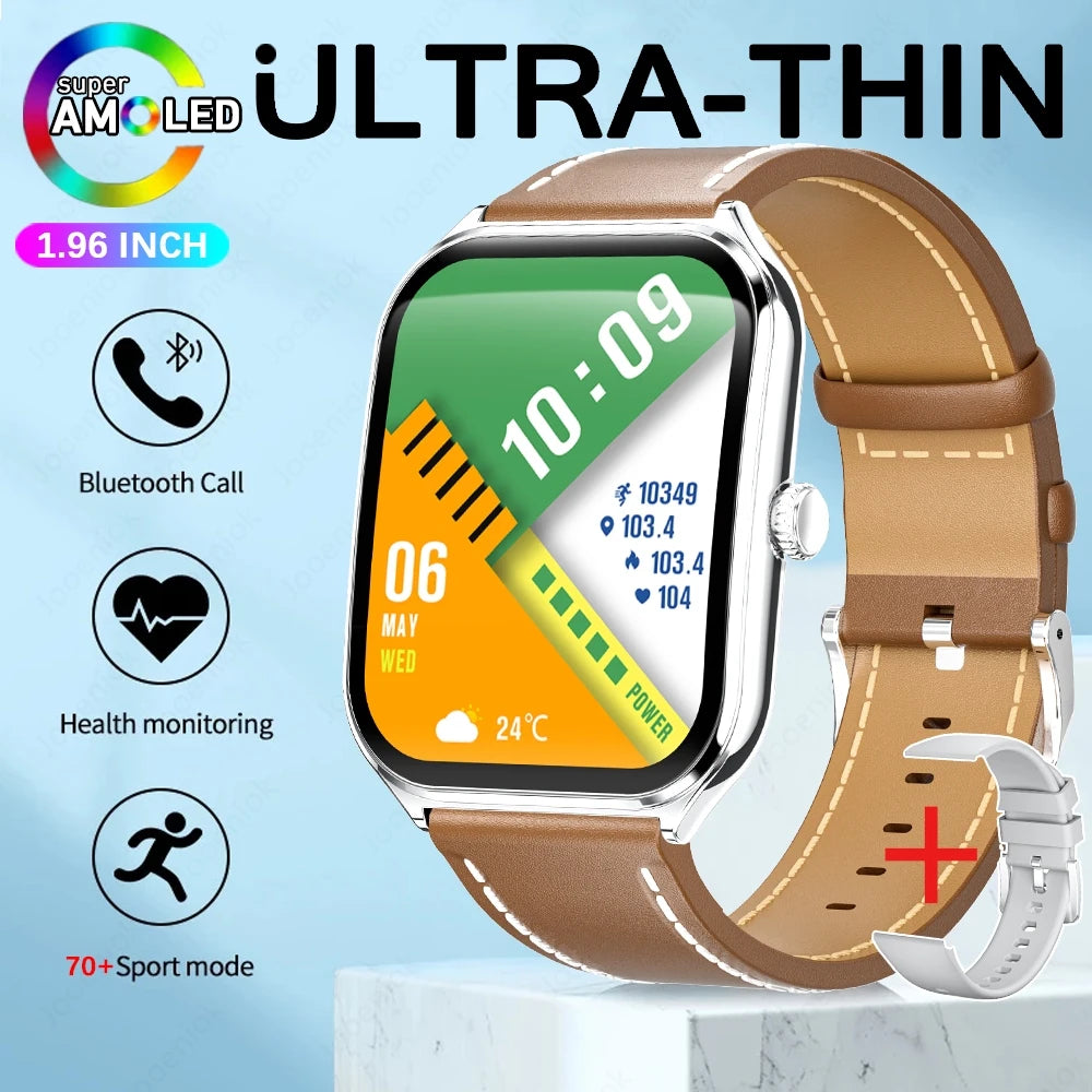 2025 Ultra-Thin 7.5mm Smartwatch with 1.96" AMOLED Display
