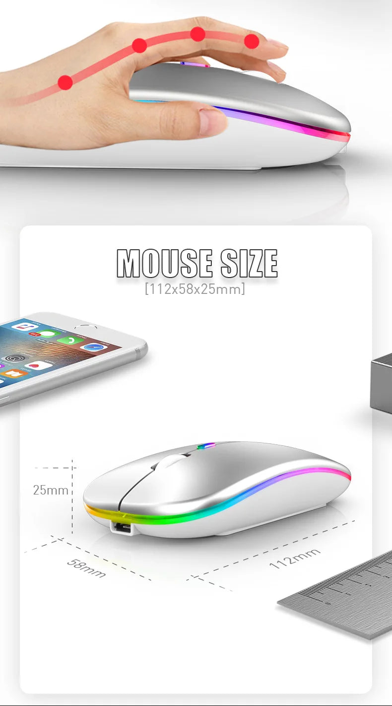 Rechargeable Bluetooth & USB RGB Mouse