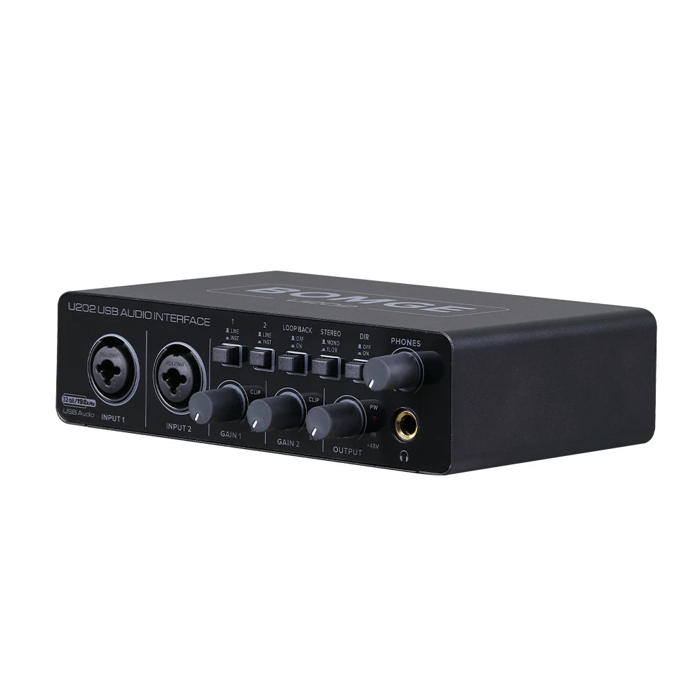 BOMGE U202 USB Audio Interface 32-Bit/192kHz Mic Preamp