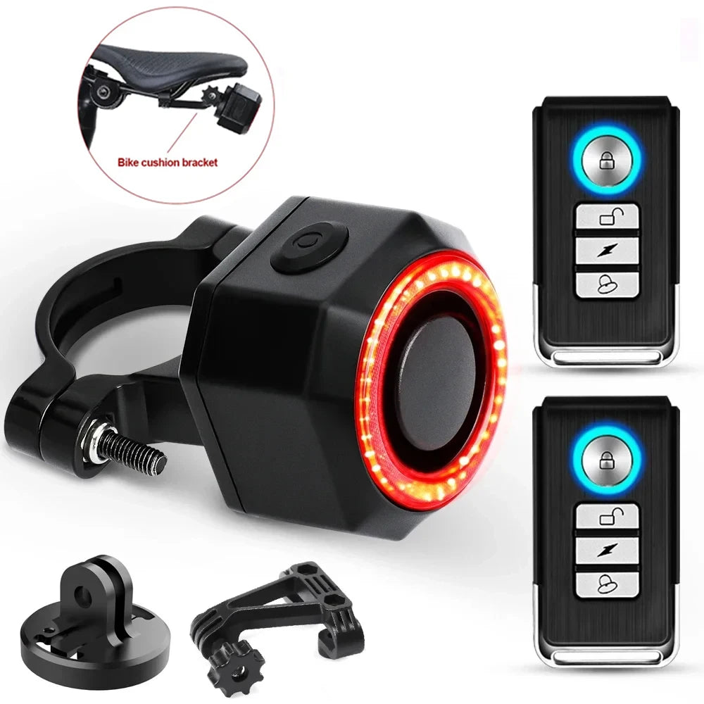 New Bicycle Alarm Taillight Waterproof Smart Auto Brake Sensing Tail Lamp Remote Control USB Charge Bike Rear Light