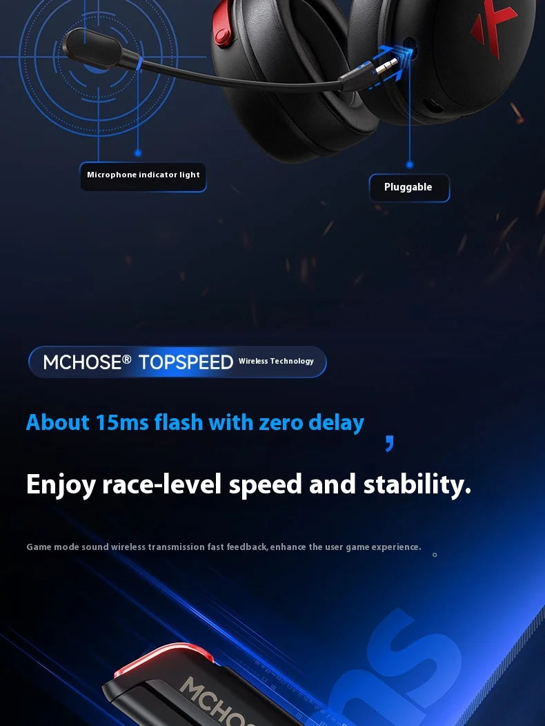 MCHOSE V9 Pro Tri-Mode Gaming Headphones with ANC