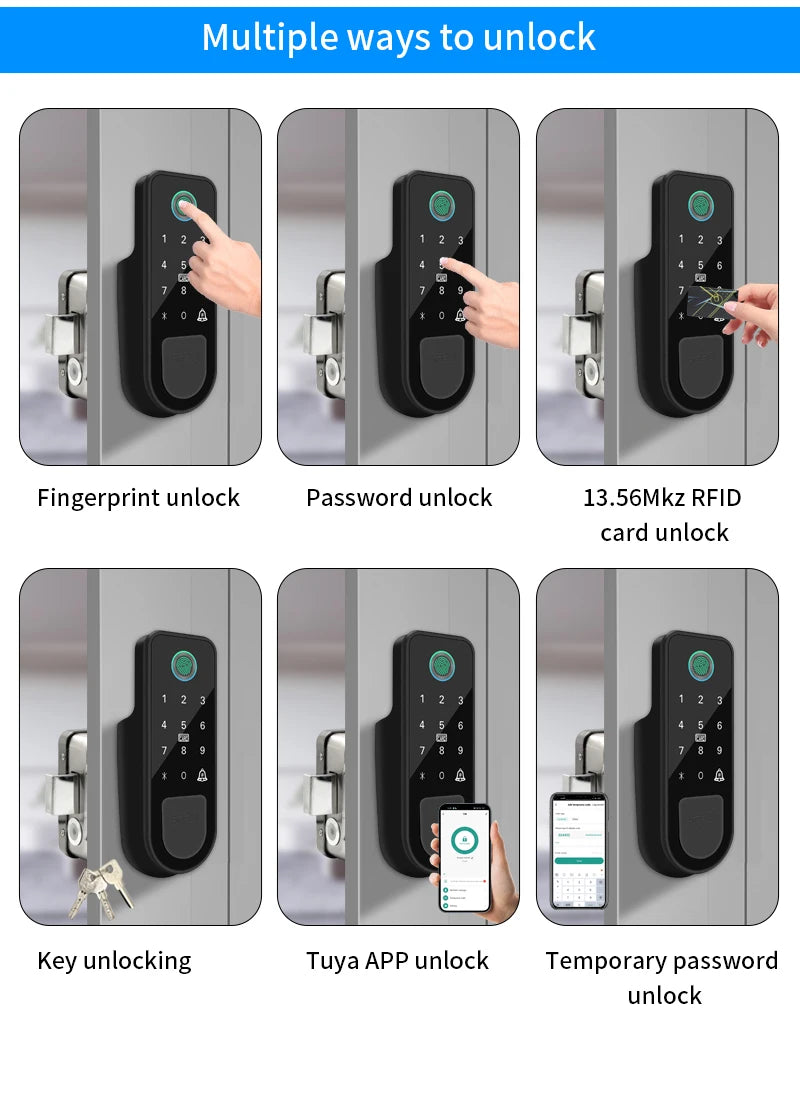 Bluetooth Tuya Smart Fingerprint Door Lock