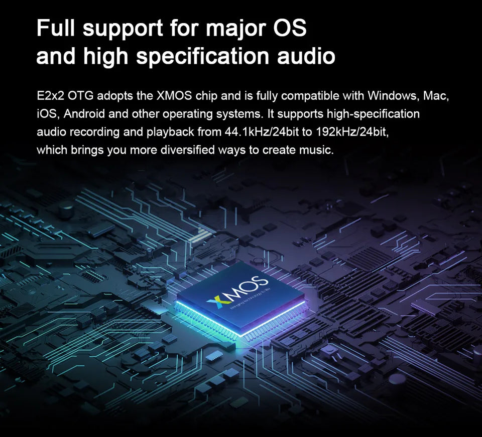 TOPPING E2x2 OTG Professional Audio Interface 2 In 2 Out