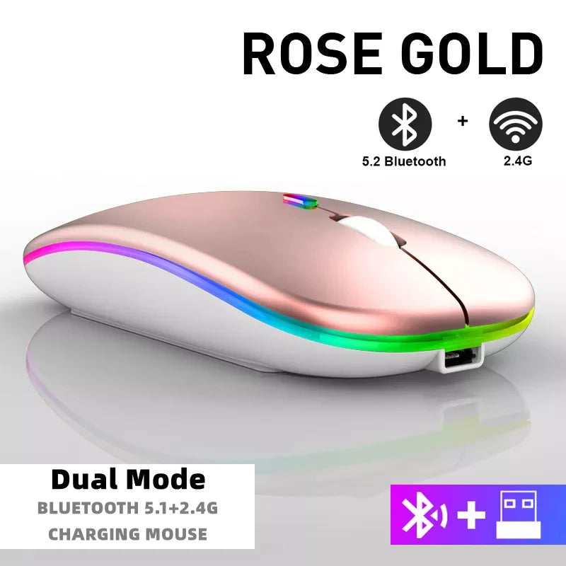 Rechargeable Bluetooth & USB RGB Mouse