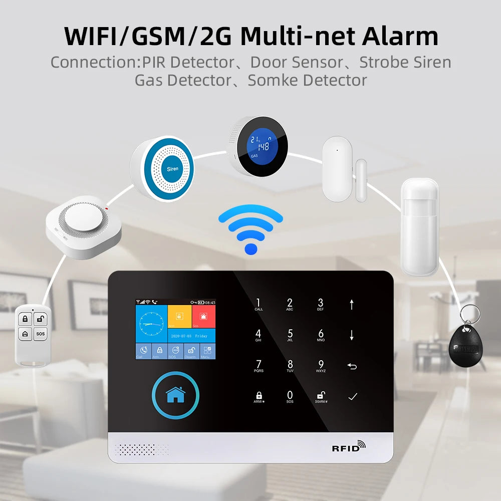 PGST 103 4G WiFi GSM Home Security System with PIR Motion Sensor