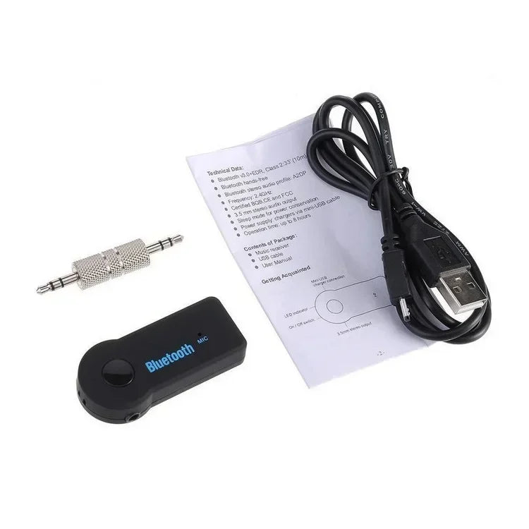 Bluetooth 5.0 AUX Car Receiver with Hands-Free Audio Adapter