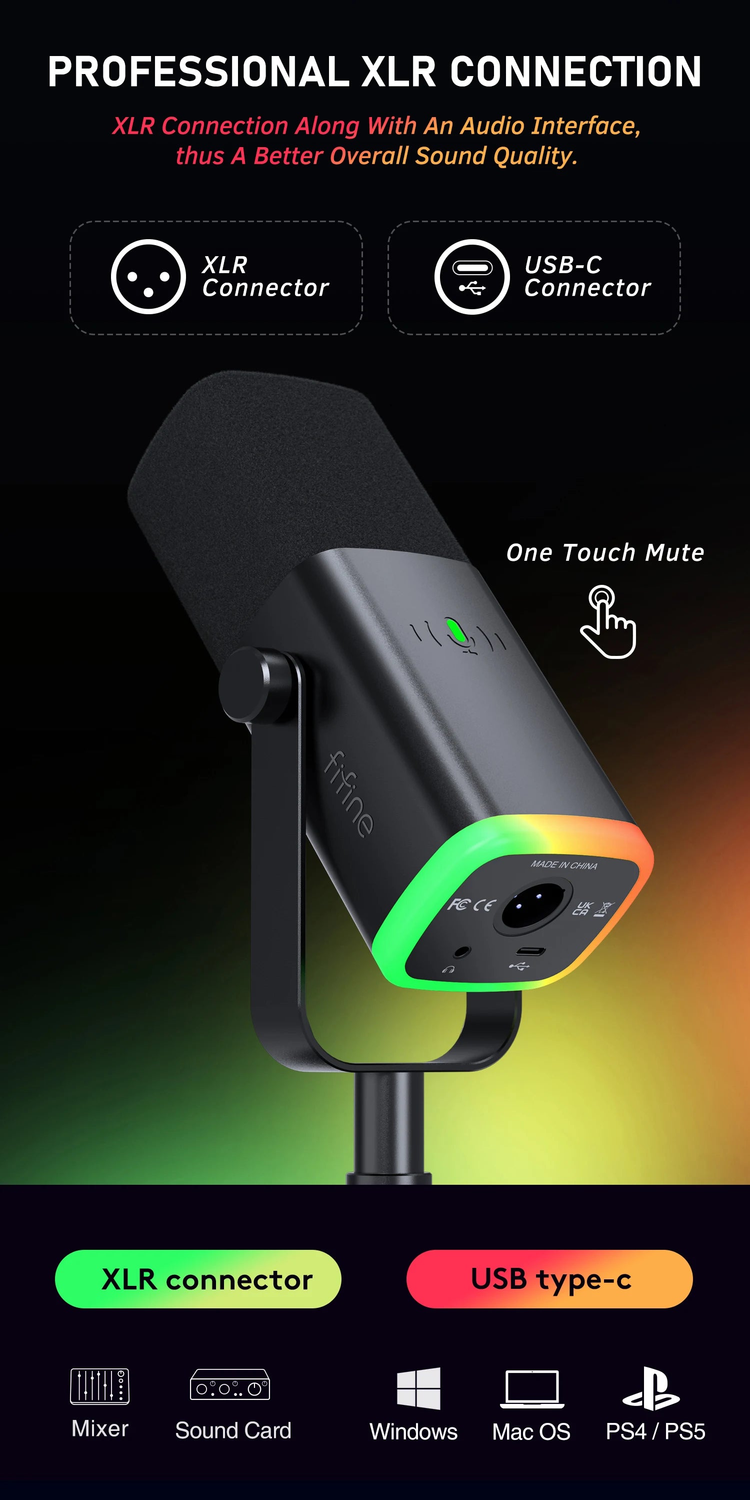 AM8 USB/XLR Dynamic Gaming Microphone