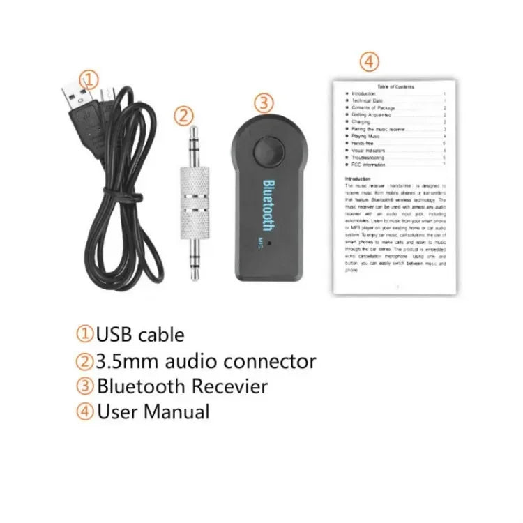 Bluetooth 5.0 AUX Car Receiver with Hands-Free Audio Adapter