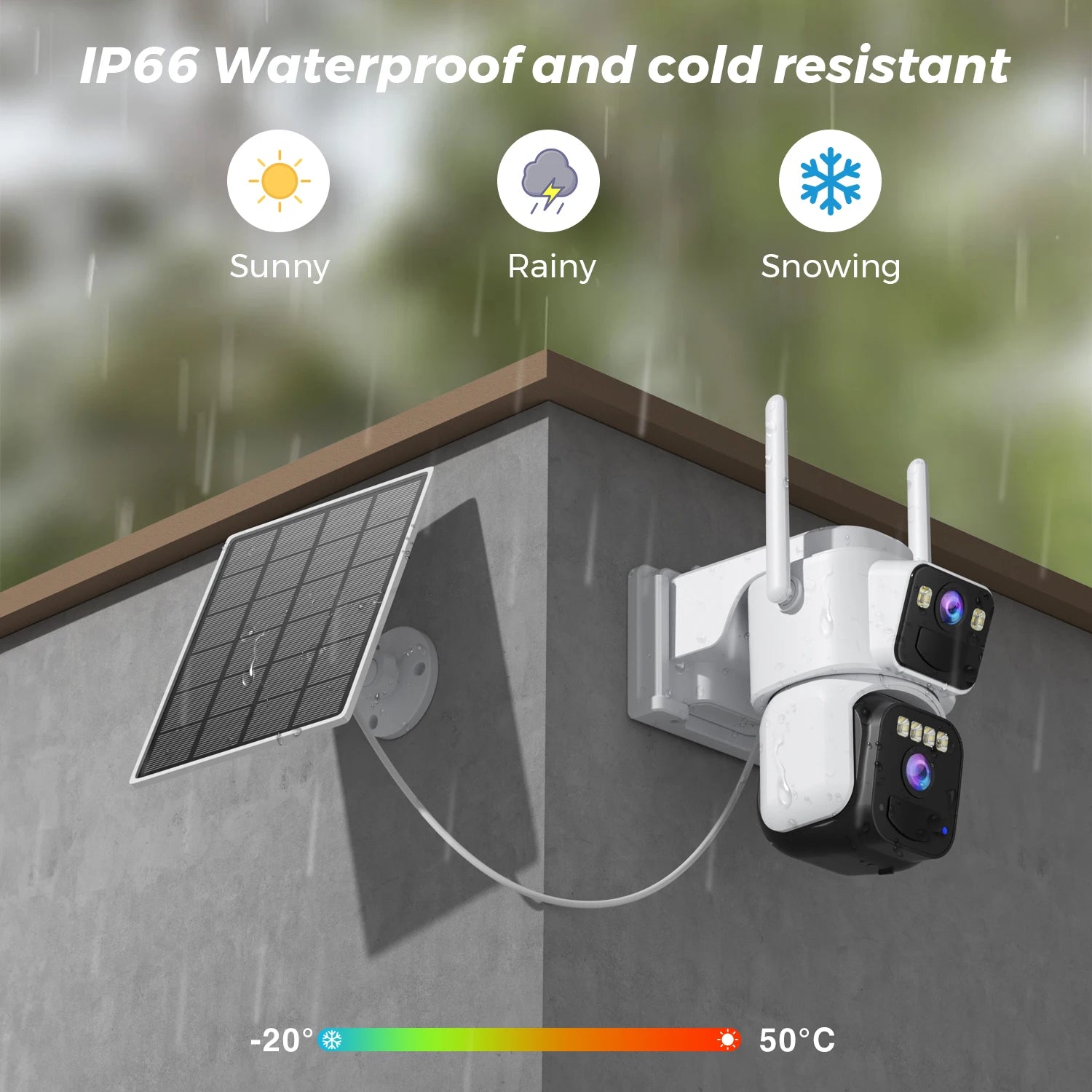 8MP Dual-Lens Solar WiFi Security Camera